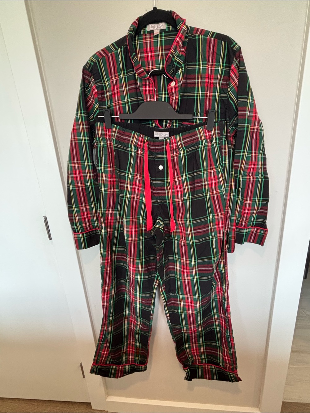 J. Crew Red, Green and Black Plaid Flannel Pajama Set